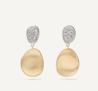 LUNARIA Collection Yellow Gold and Diamond Petite Double Drop Earrings