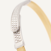 MASAI 18ct Yellow Gold Coil and Diamond Pavé Thin Bangle Bracelet