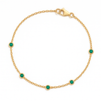 Emerald Disc Bracelet in 14ct Gold
