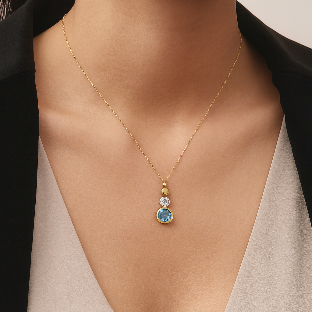 Blue Topaz Trio Pendant - Appleby Jewellers Dublin