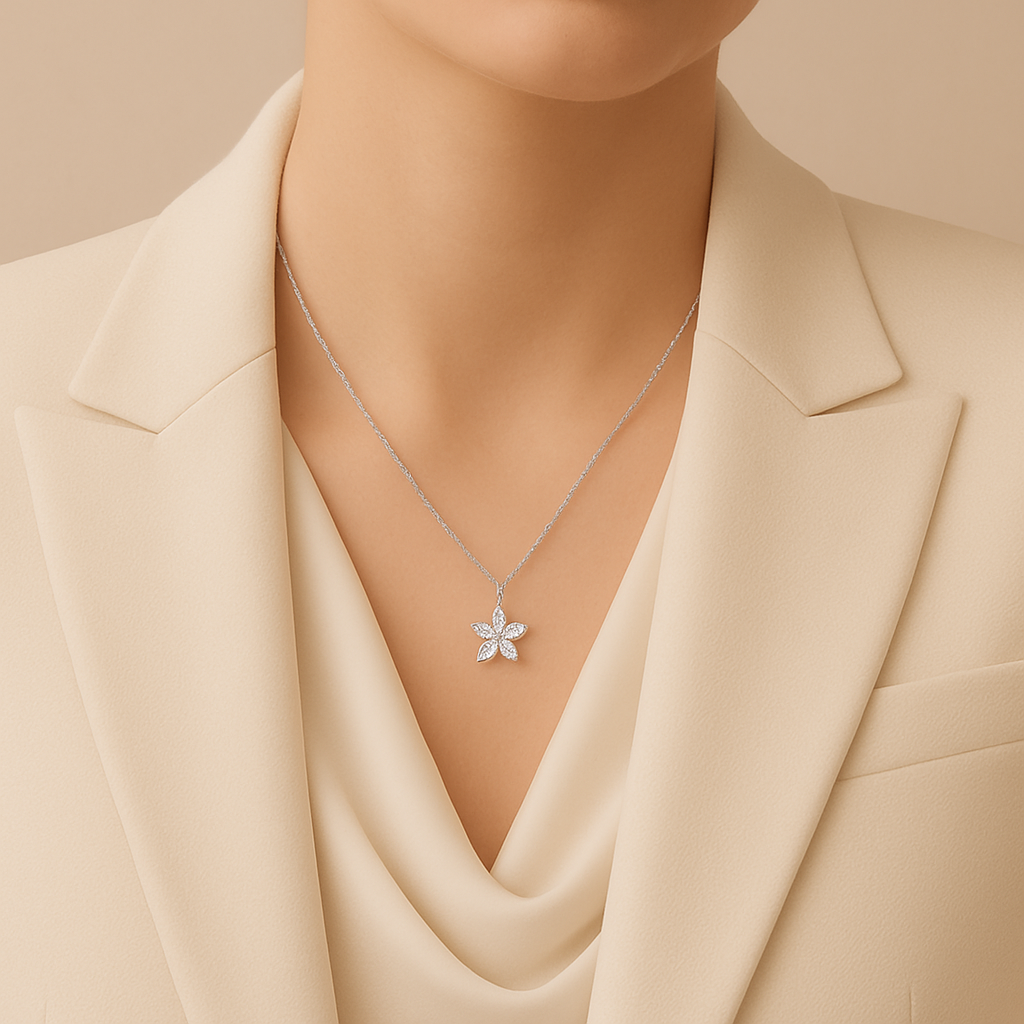 18ct White Gold Marquise Diamond Pendant - Appleby Jewellers Dublin