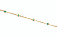 Emerald Disc Bracelet in 14ct Gold