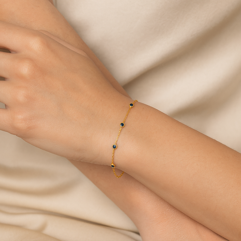 Sapphire Disc Bracelet in 14ct Gold - Appleby Jewellers Dublin