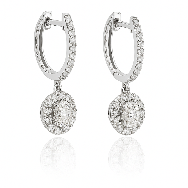 Diamond Drop Hoops - Appleby Jewellers Dublin