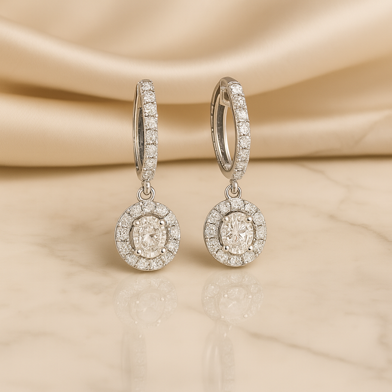 Diamond Drop Hoops - Appleby Jewellers Dublin