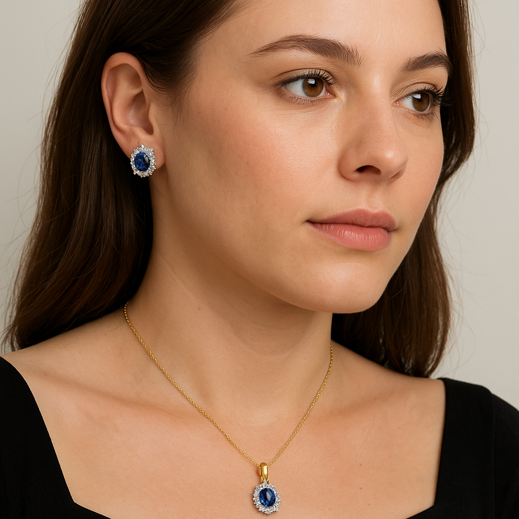 Blue Sapphire and Diamond Pendant - Appleby Jewellers Dublin