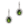 Green Sapphire and Diamond Earrings