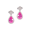 Pink Sapphire & Diamond Drop Earrings