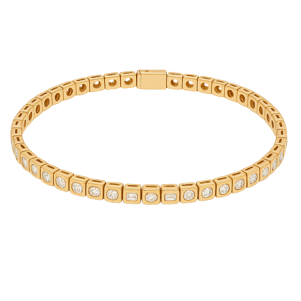 18ct Gold Bezel Set Diamond Bracelet