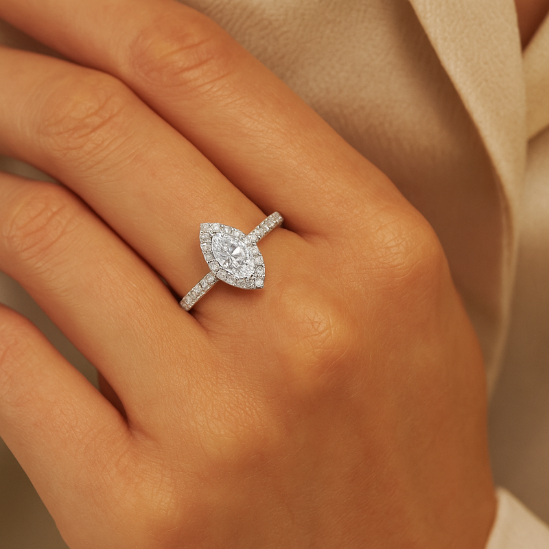 The "Corinne" Marquise Diamond, Diamond Set Band