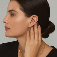 Blue Sapphire and Diamond Hoops