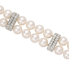 Double Row Diamond And Pearl Bracelet
