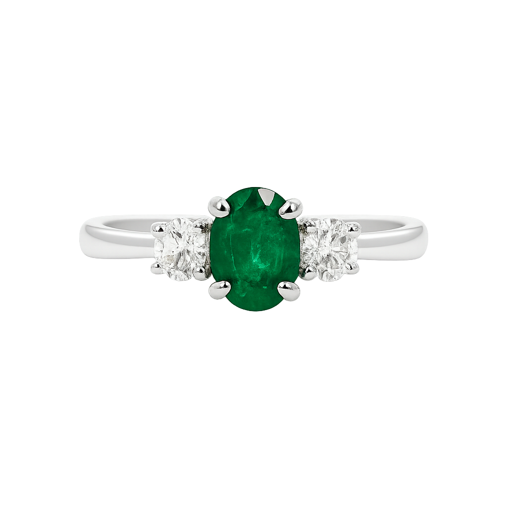 Tulip Emerald and Diamond Ring - Appleby Jewellers Dublin