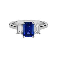 The Ascot - Emerald Cut Sapphire Triolgy