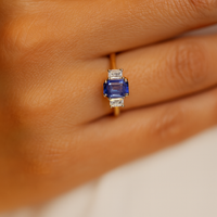 The Ascot - Emerald Cut Sapphire Triolgy
