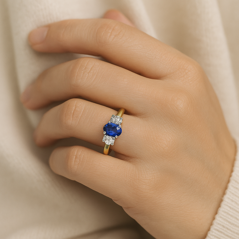 The "Tulip" with Sapphire and Diamond