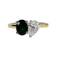 Green Sapphire Toi et Moi Ring