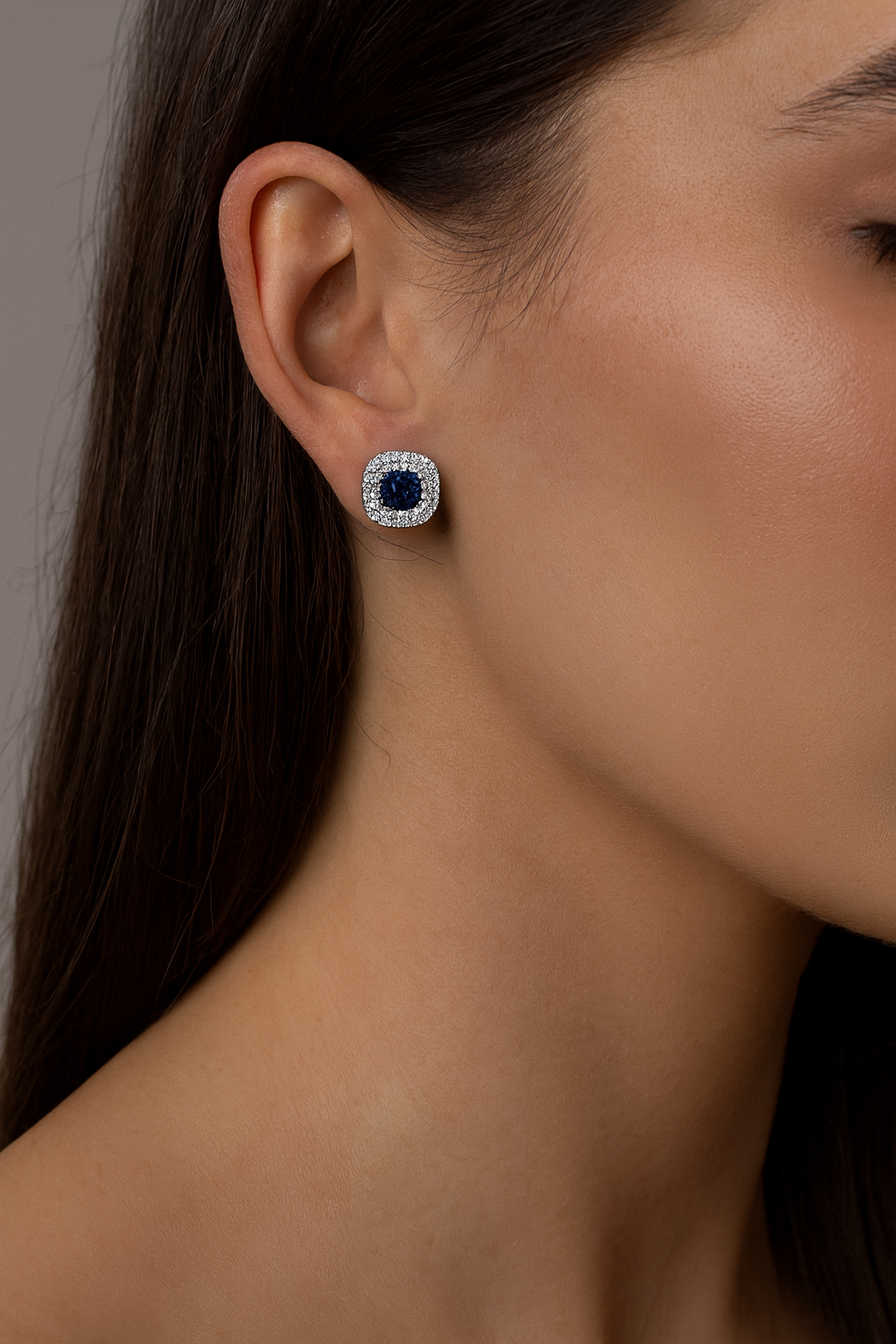 Sapphire and Diamond Halo Stud Earrings - Appleby Jewellers Dublin