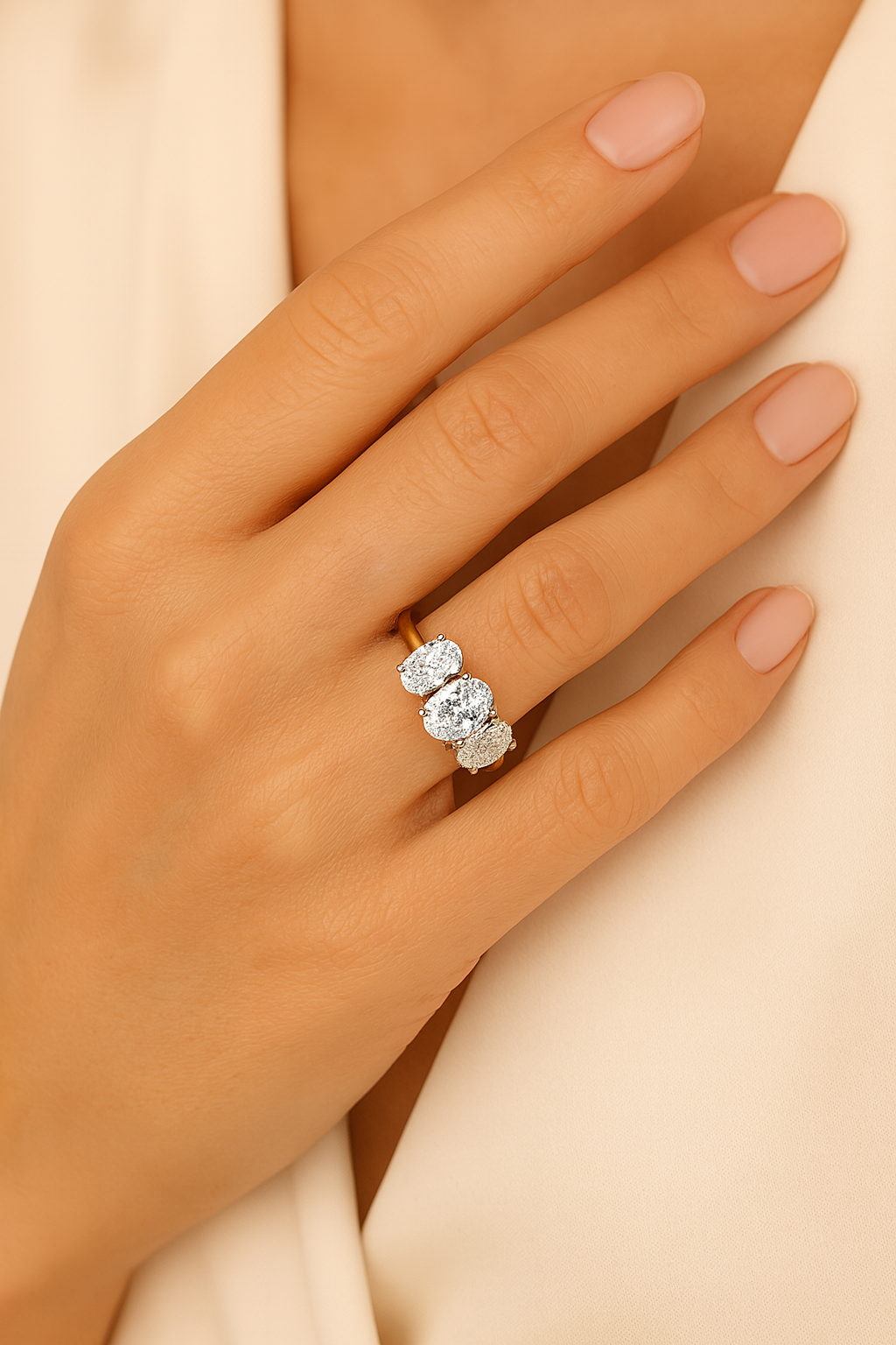 Ascot Trilogy Engagement Ring (Oval)