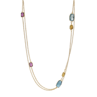 Watercolour Gemstone Necklace (35 inch chain)