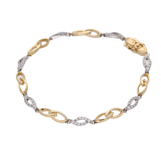 Gold and Diamond Link Bracelet