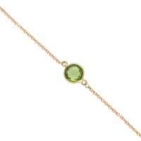 Green Peridot & Gold Bracelet