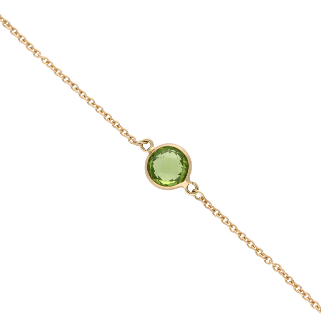 Green Peridot & Gold Bracelet