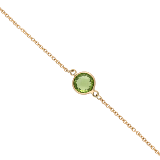Green Peridot & Gold Bracelet