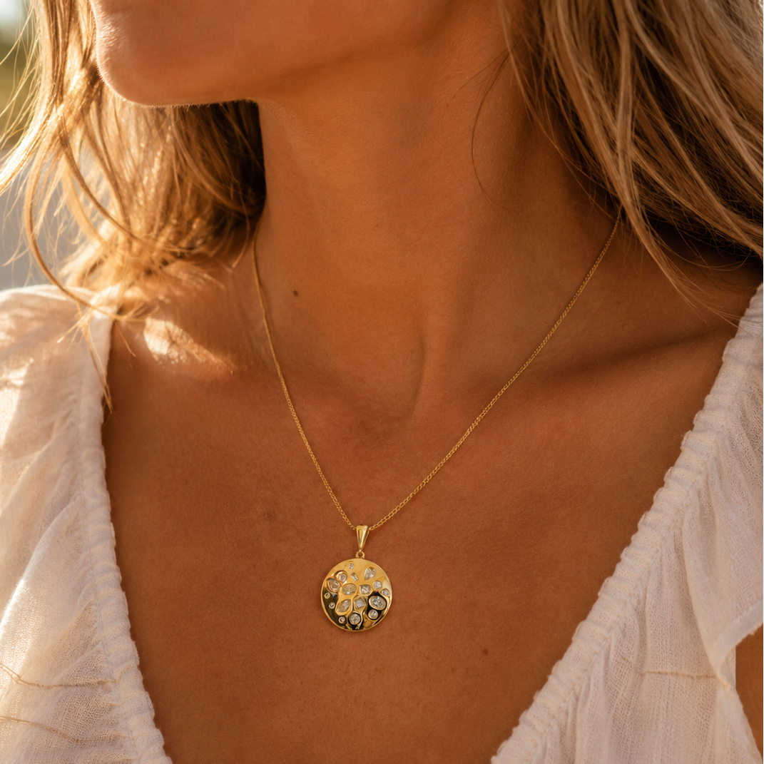 Medium Cosmos Pendant necklace by Appleby Jewellers Dublin featuring a celestial-inspired design with intricate detailing.