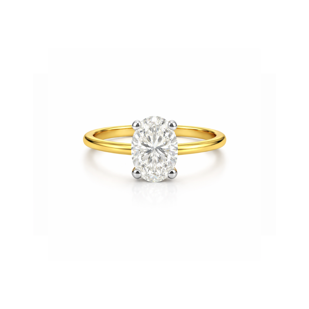Oval solitaire diamond engagement ring with 0.65ct from Appleby Jewellers Dublin featuring a sleek, elegant design.