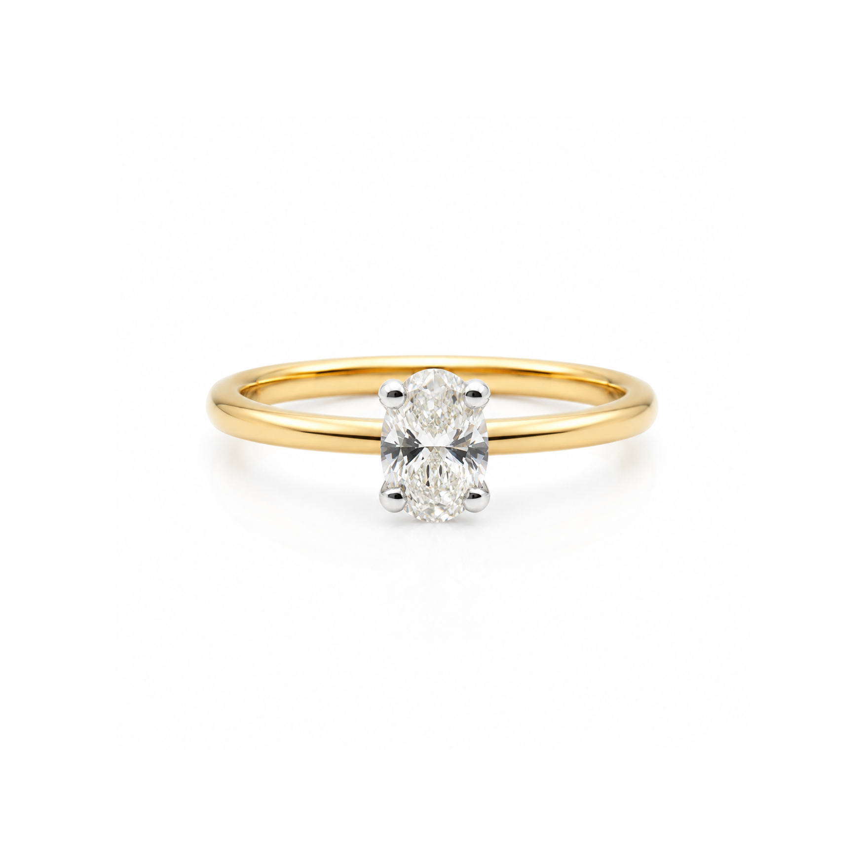 Oval solitaire diamond engagement ring with 0.65 carats by Appleby Jewellers Dublin, featuring a sleek design and sparkling diamond.