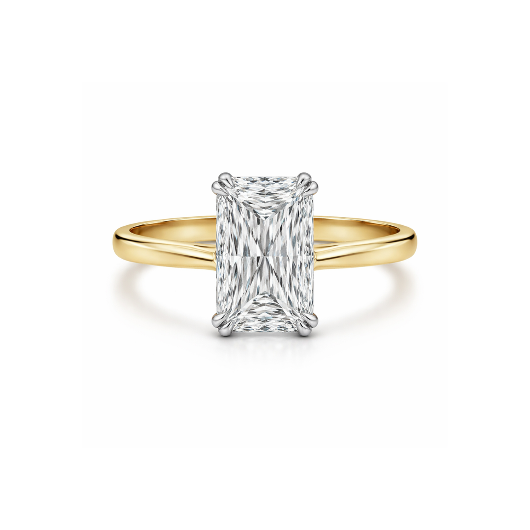 Elegant criss-cut diamond solitaire ring from Appleby Jewellers Dublin, showcasing a sparkling diamond set in a sleek band.