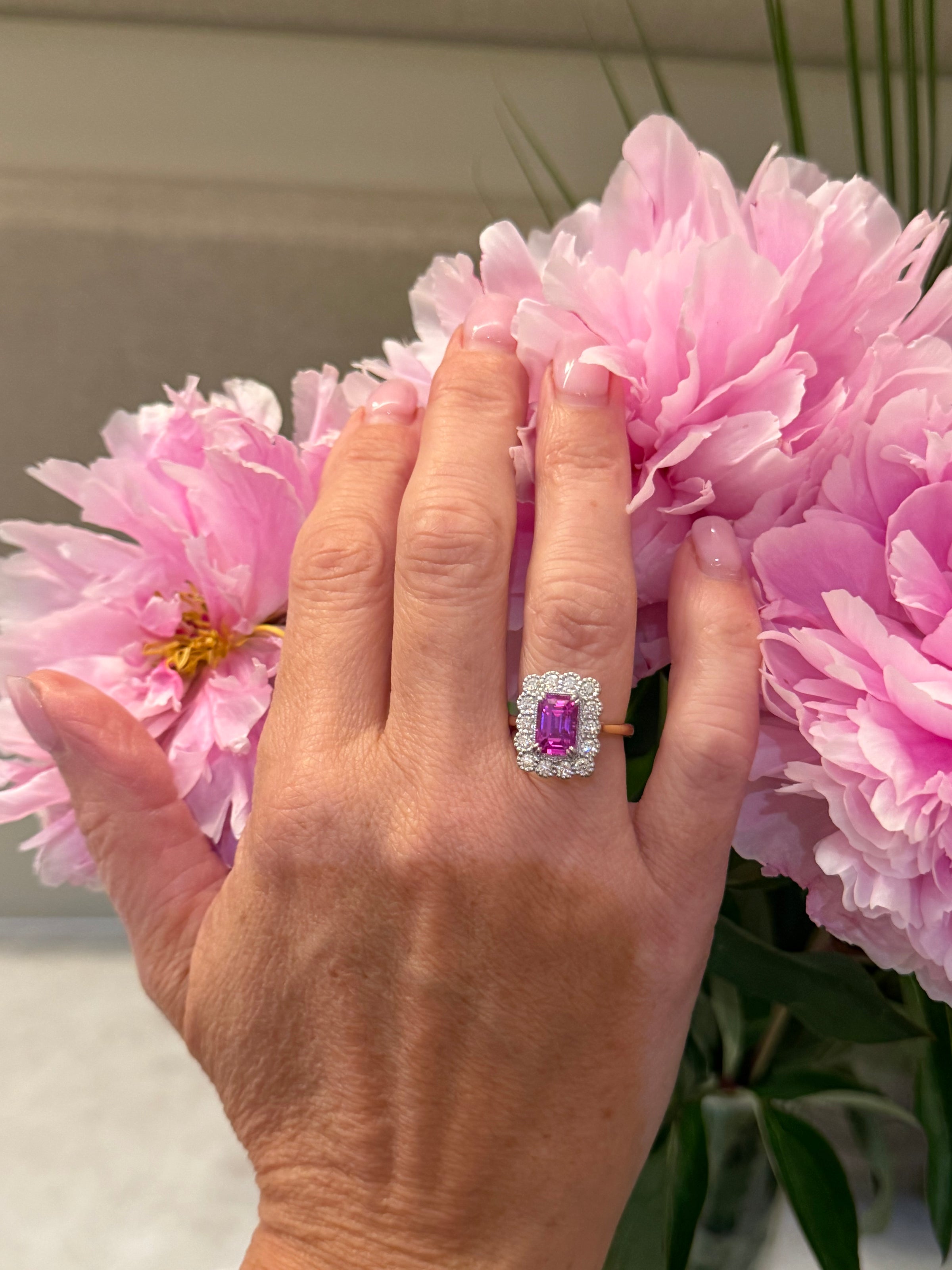 The Flower Pink Sapphire Ring