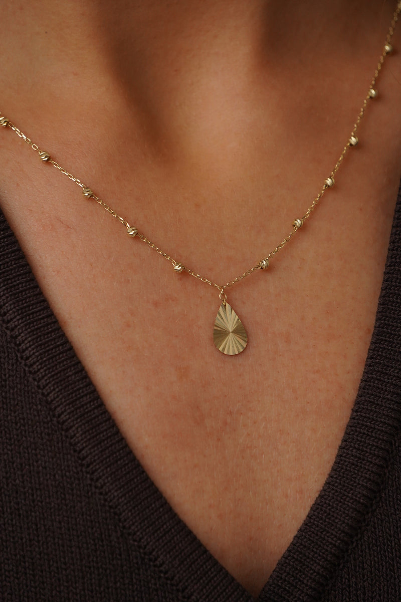 Pear Shaped Gold Necklace