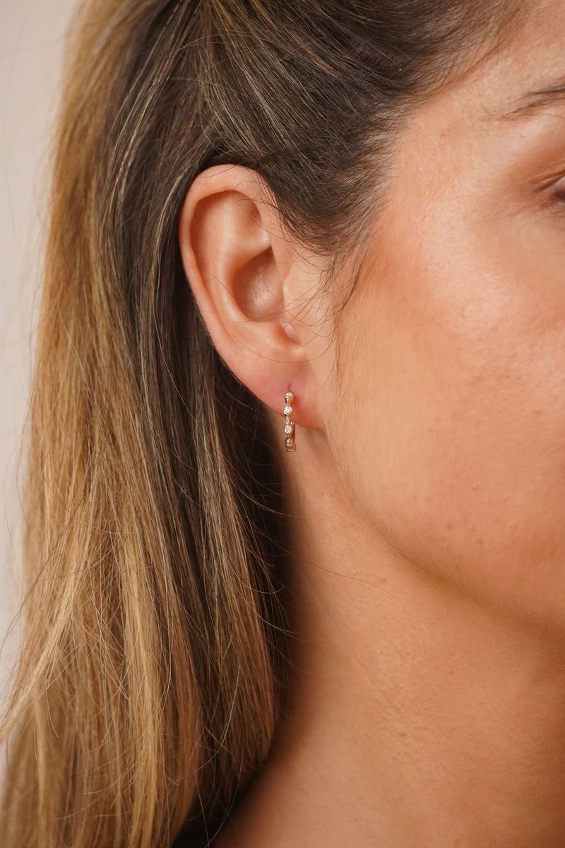 Floating Diamond Hoops