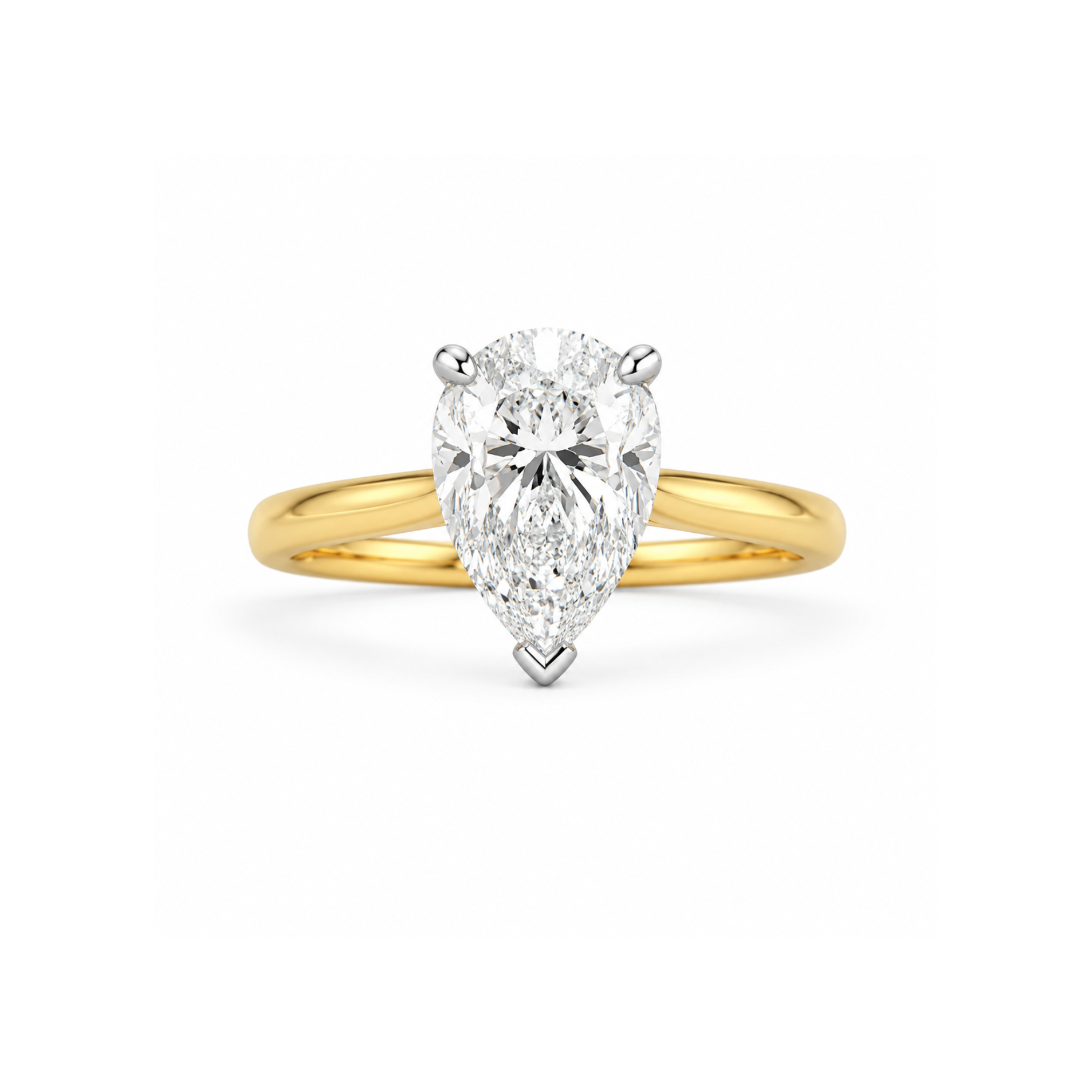 Pear-cut diamond engagement ring with a 2.02-carat stone set in a sleek band, crafted by Appleby Jewellers Dublin.