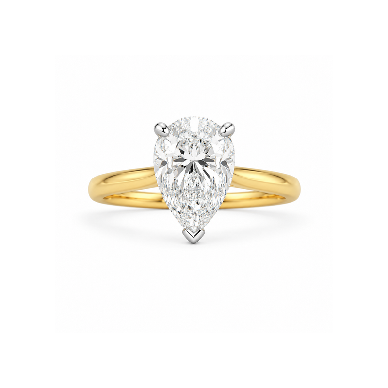 Pear-cut diamond engagement ring with a 2.02-carat stone set in a sleek band, crafted by Appleby Jewellers Dublin.