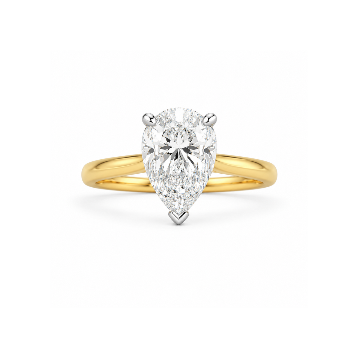 Pear-cut diamond engagement ring featuring a 2.02-carat stone from Appleby Jewellers Dublin, showcasing elegant design and sparkle.