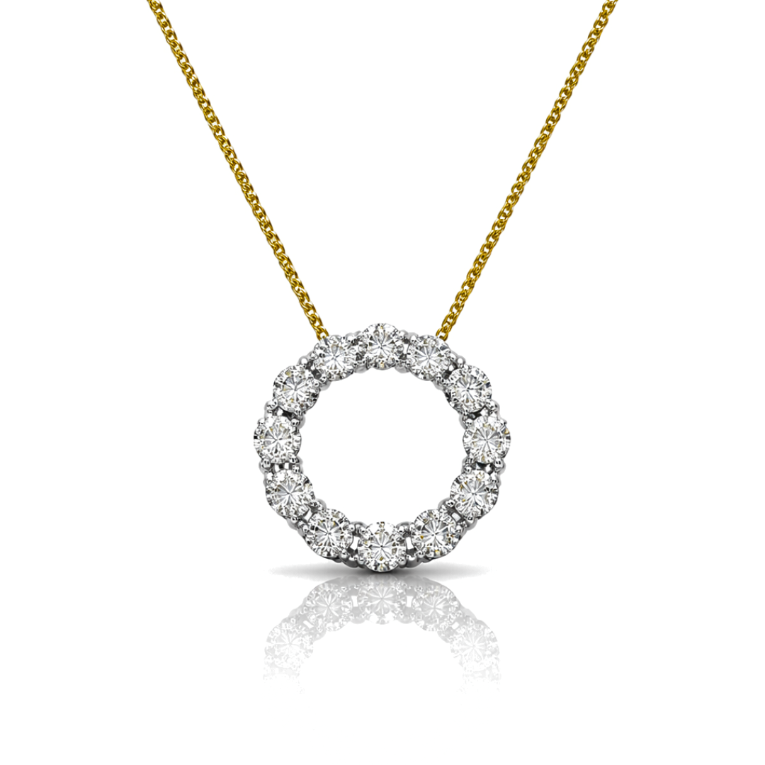 Diamond Circle Pendant – 1.45ct Total Diamond Weight