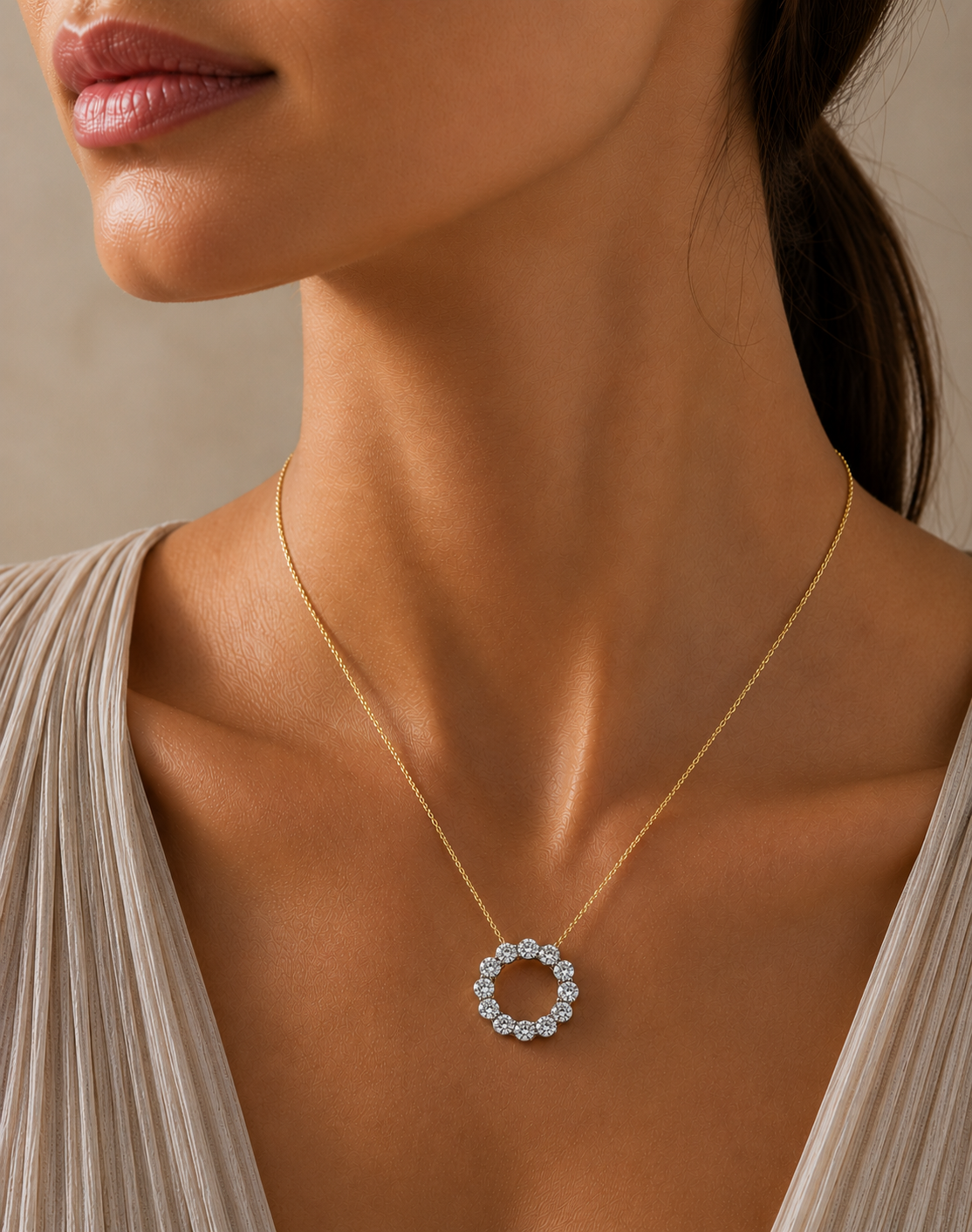 Diamond Circle Pendant – 1.45ct Total Diamond Weight