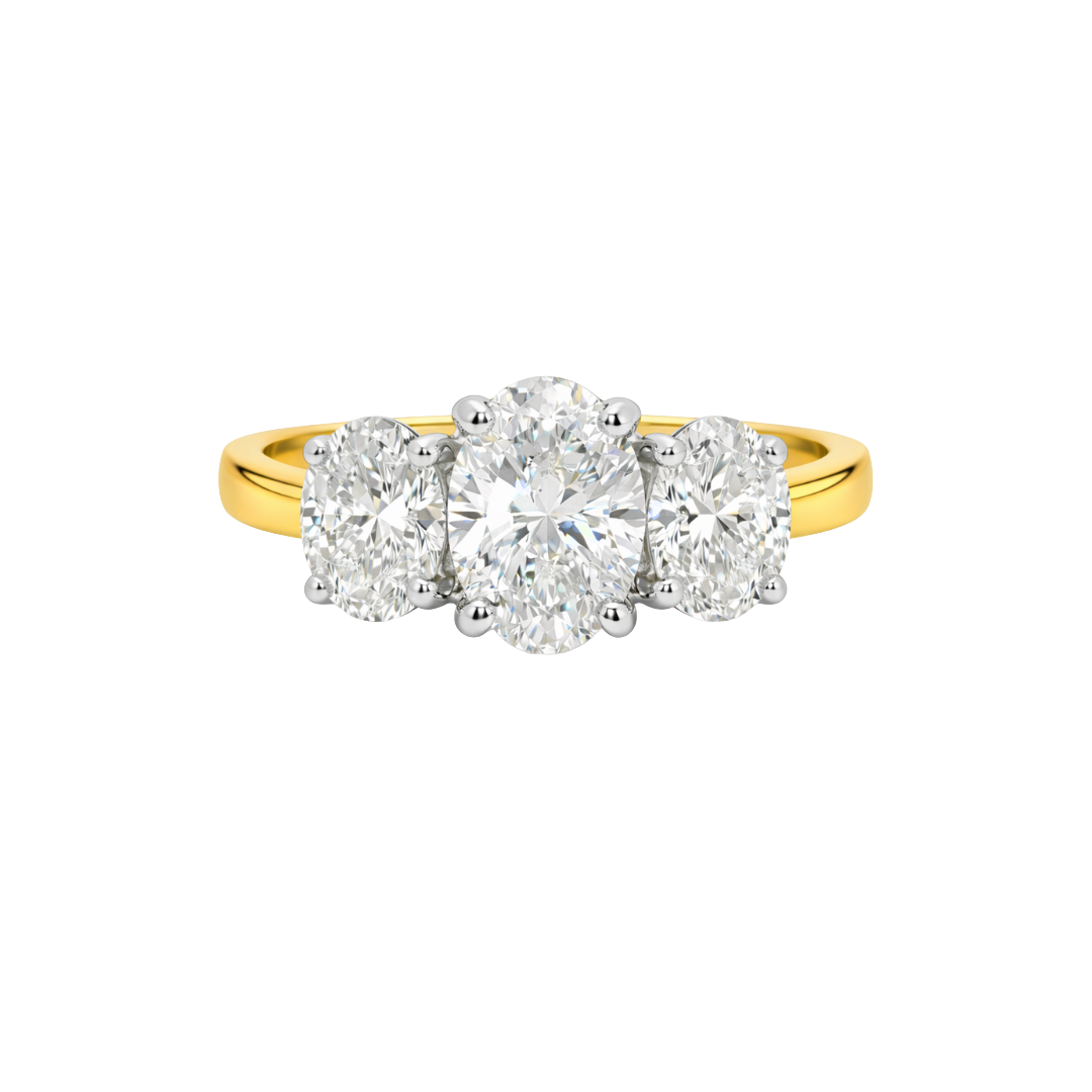 Ascot Trilogy Oval Engagement Ring