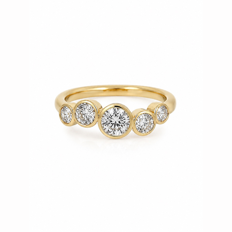 Close-up of Appleby Jewellers Dublin's Diamond Daily Bezel Ring featuring a sparkling diamond set in a sleek bezel setting.