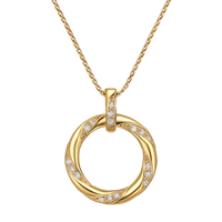 Gold diamond wreath pendant necklace from Appleby Jewellers Dublin featuring a sparkling diamond-encrusted wreath design.