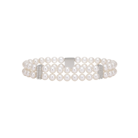 Elegant double row bracelet with diamonds and pearls from Appleby Jewellers Dublin, showcasing sparkling diamonds and lustrous pearls.