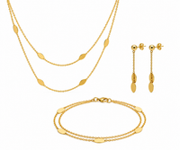 Elegant double strand necklace, bracelet, and earrings set by Appleby Jewellers Dublin, featuring coordinated jewelry pieces.