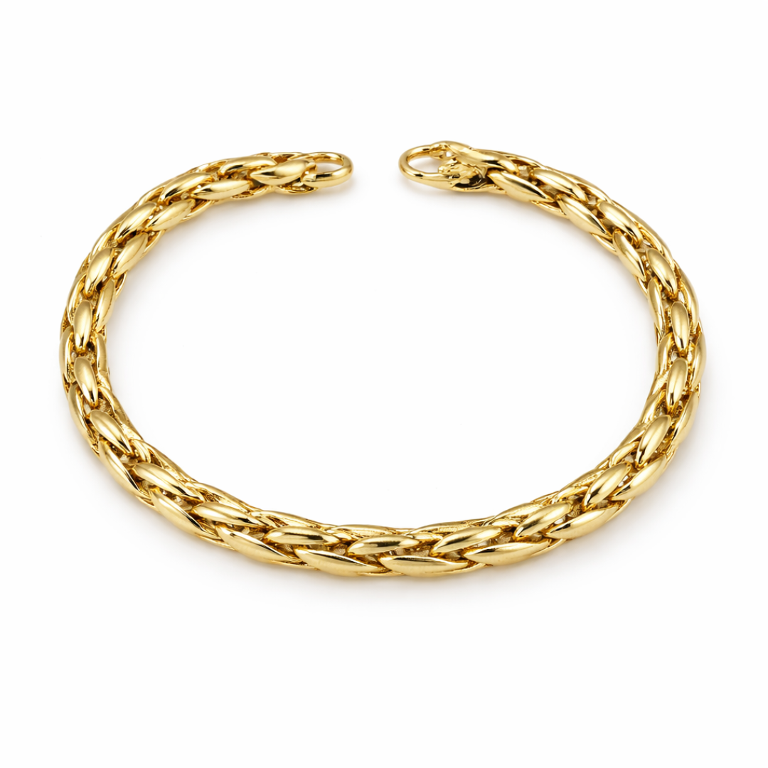 Gold duffle bracelet from Appleby Jewellers Dublin featuring a sleek, modern design with a polished finish.
