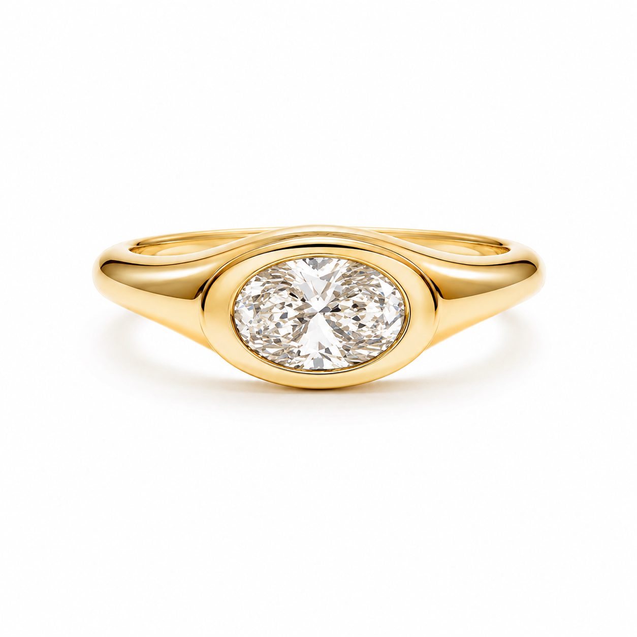 East-West Bezel Pinky Ring