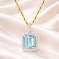 Elegant aquamarine pendant with diamonds from Appleby Jewellers Dublin, showcasing a stunning blue gemstone necklace.