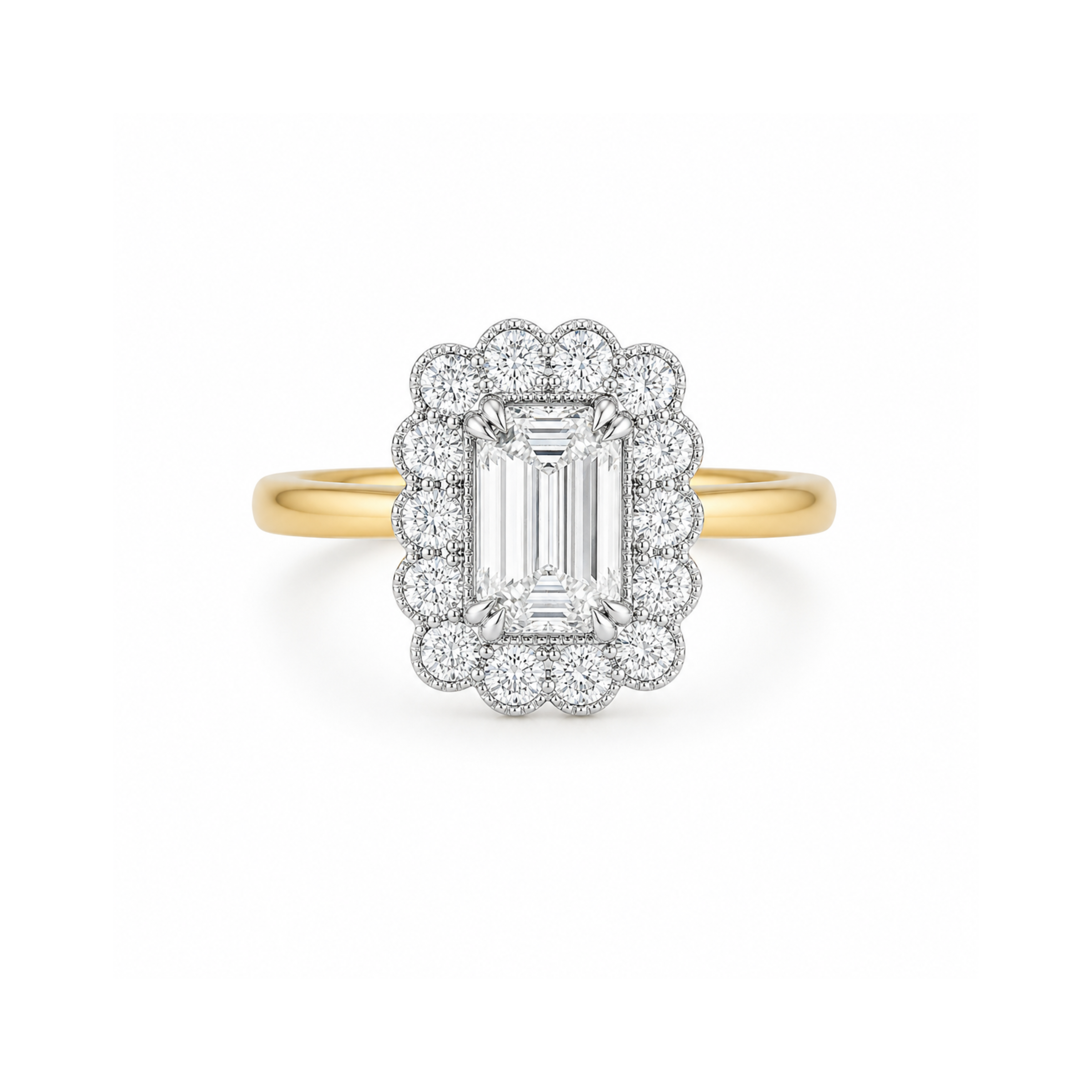 The Kate Flower Emerald Diamond Ring