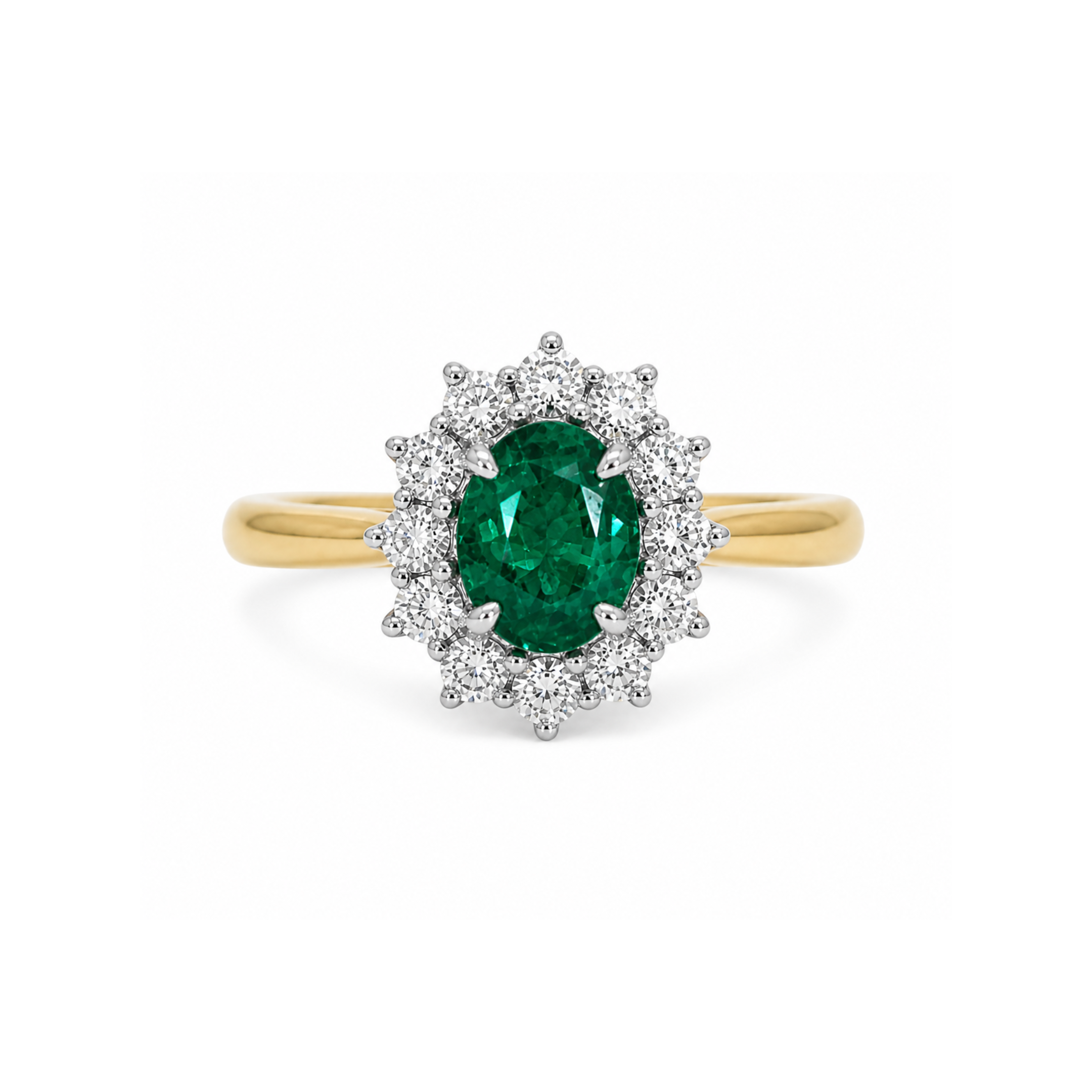 Emerald diamond ring with 0.93ct emerald gemstone set in gold, crafted by Appleby Jewellers Dublin.